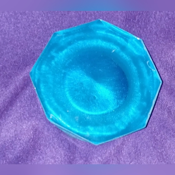 Colorful Ashtray by: "Glitter Shack" Blue and frosted color Epoxy Resin - Picture 2 of 4